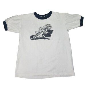 Vintage Beach Surfer Raglan T-Shirt Youth Large McWhite 02 Punk Rat Fink